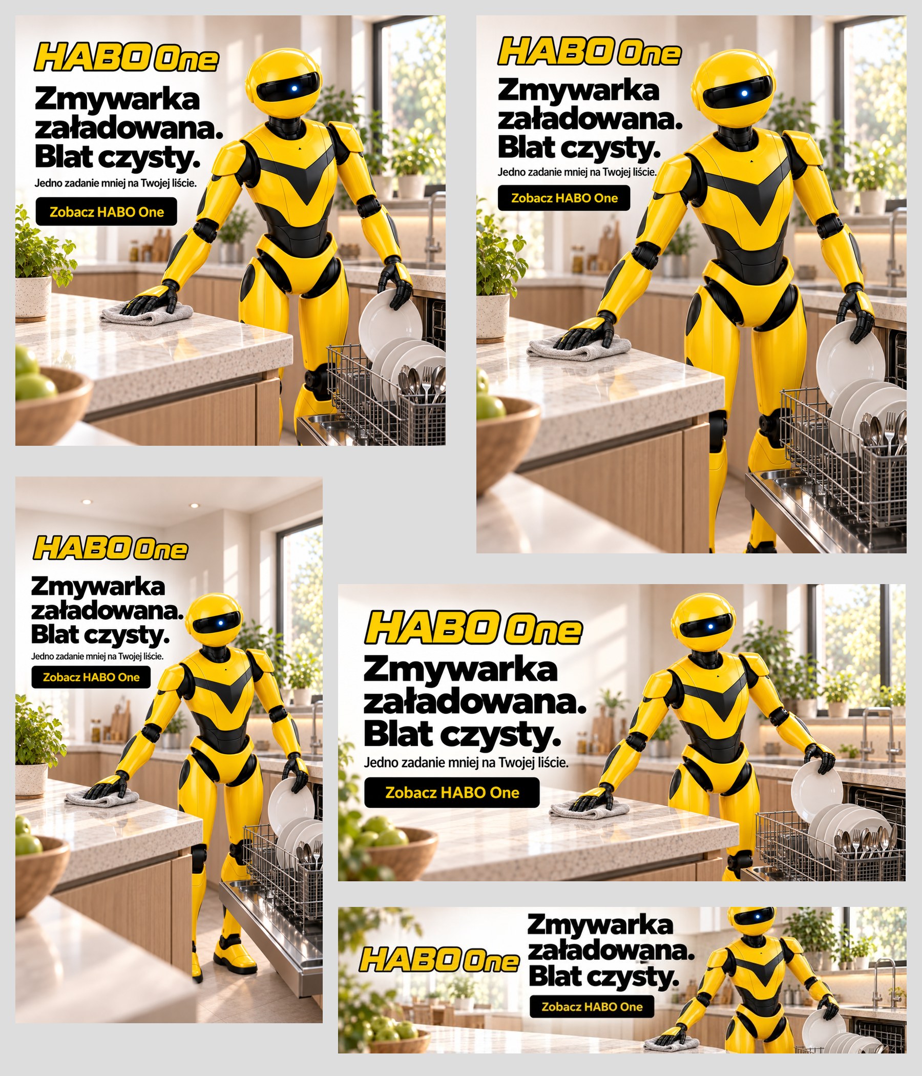 Pięć formatów reklamy HABO One — zbiorczy podgląd